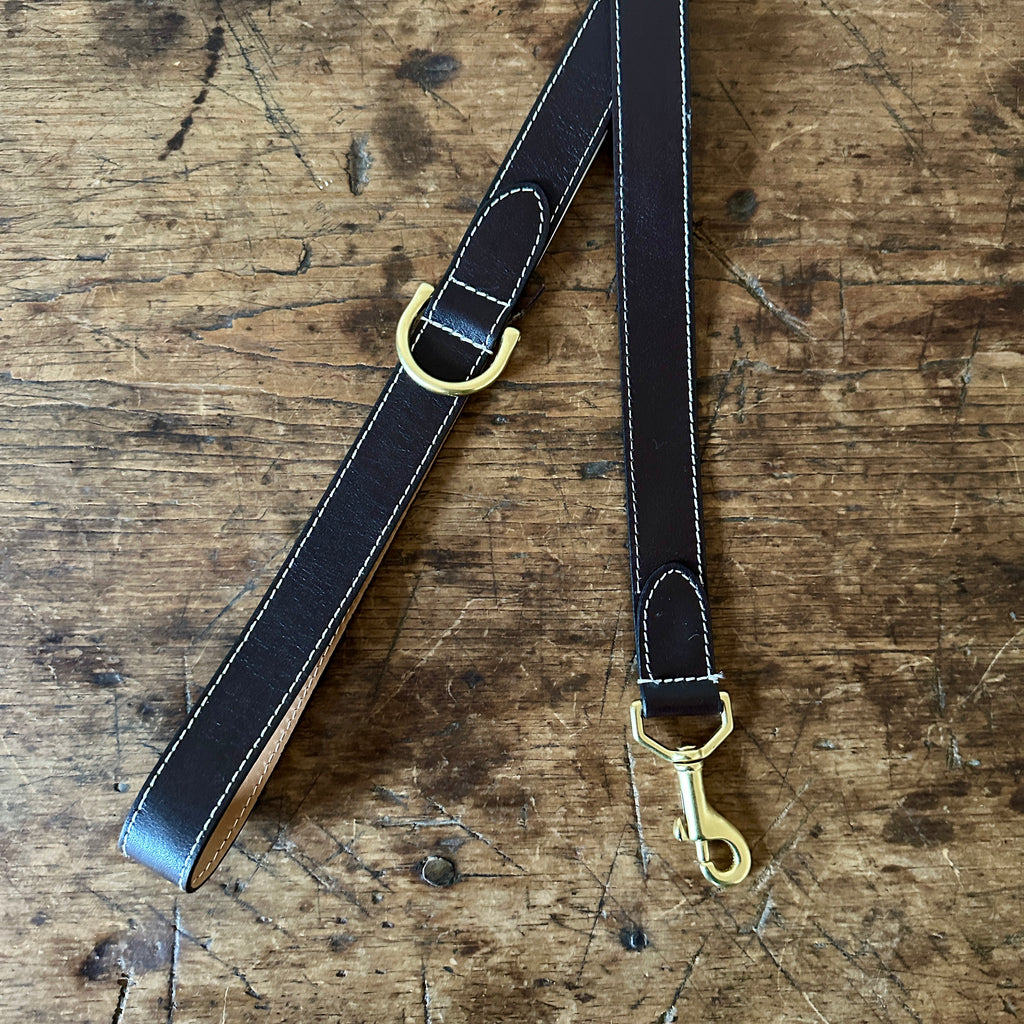 Handcrafted Chelsea Leather Dog Lead - Tobacco
