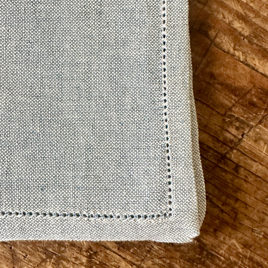 Classic Sky Blue Hemstitch Dinner Napkins