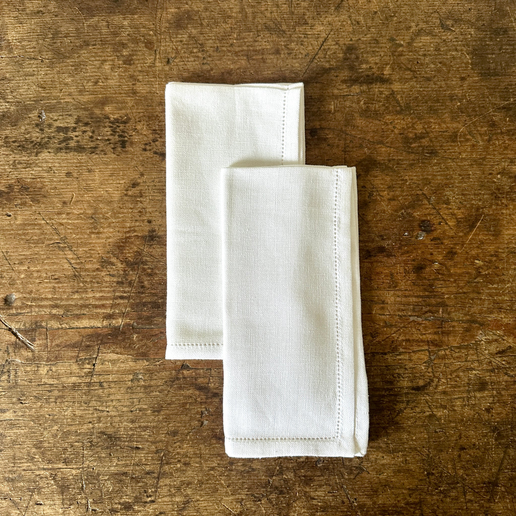 Classic White Hemstitch Dinner Napkins