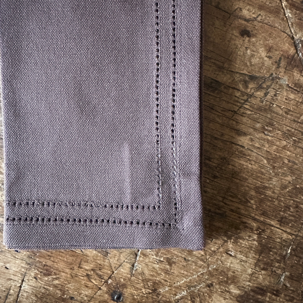 Espresso Double Eyelet Cotton Napkins - Set of 4