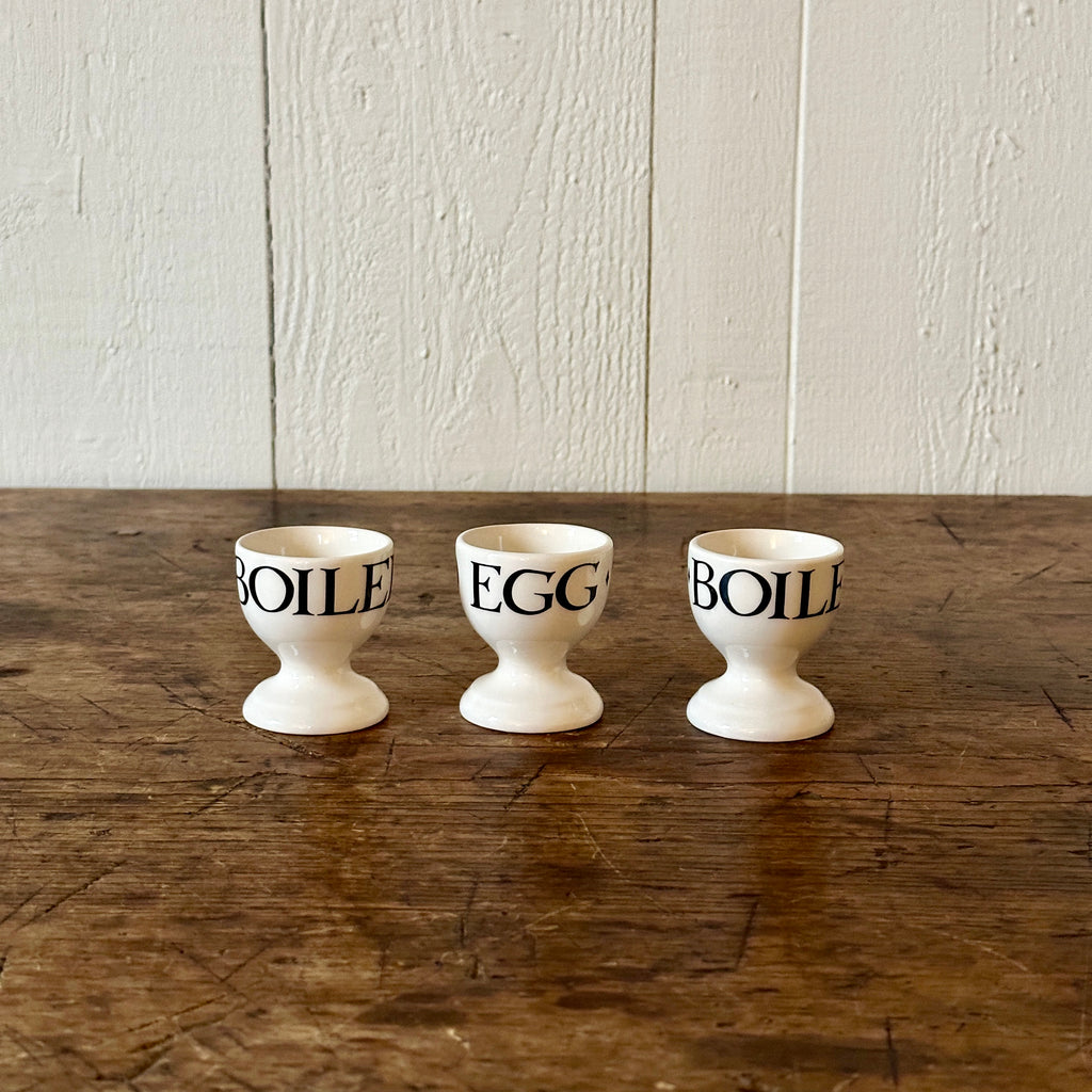 Black Toast Egg Cups Set of 3 by Emma Bridgewater