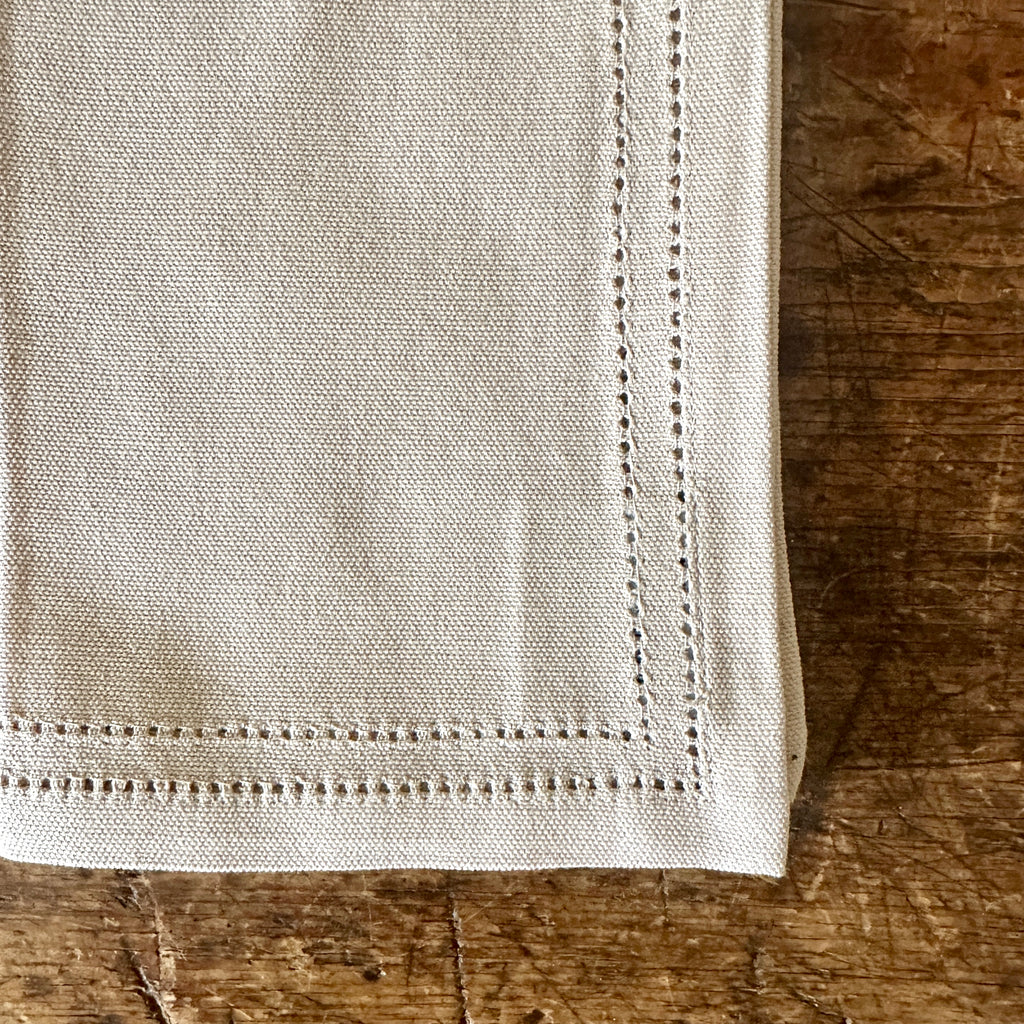 Sand Double Eyelet Cotton Napkins - Set of 4