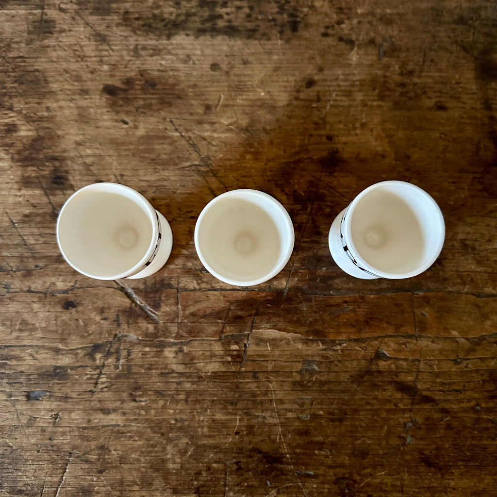 Black Toast Egg Cups Set of 3 by Emma Bridgewater