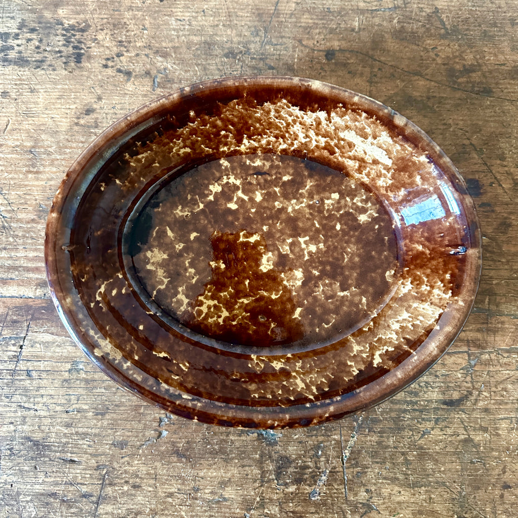 Antique Oval Bennington Serving Dish