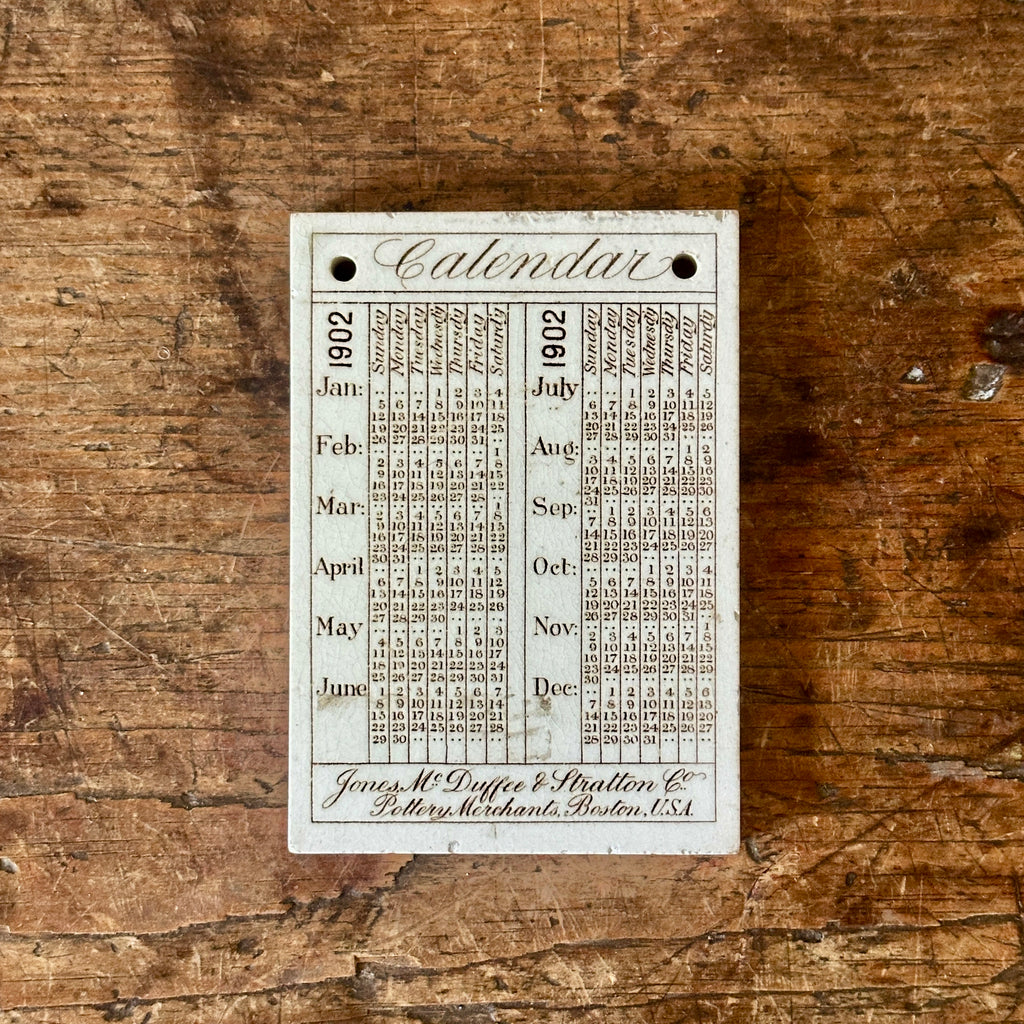 English Boston 1902 Calendar Tile