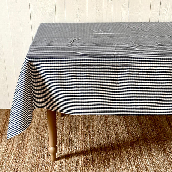 Navy Gingham Tablecloth