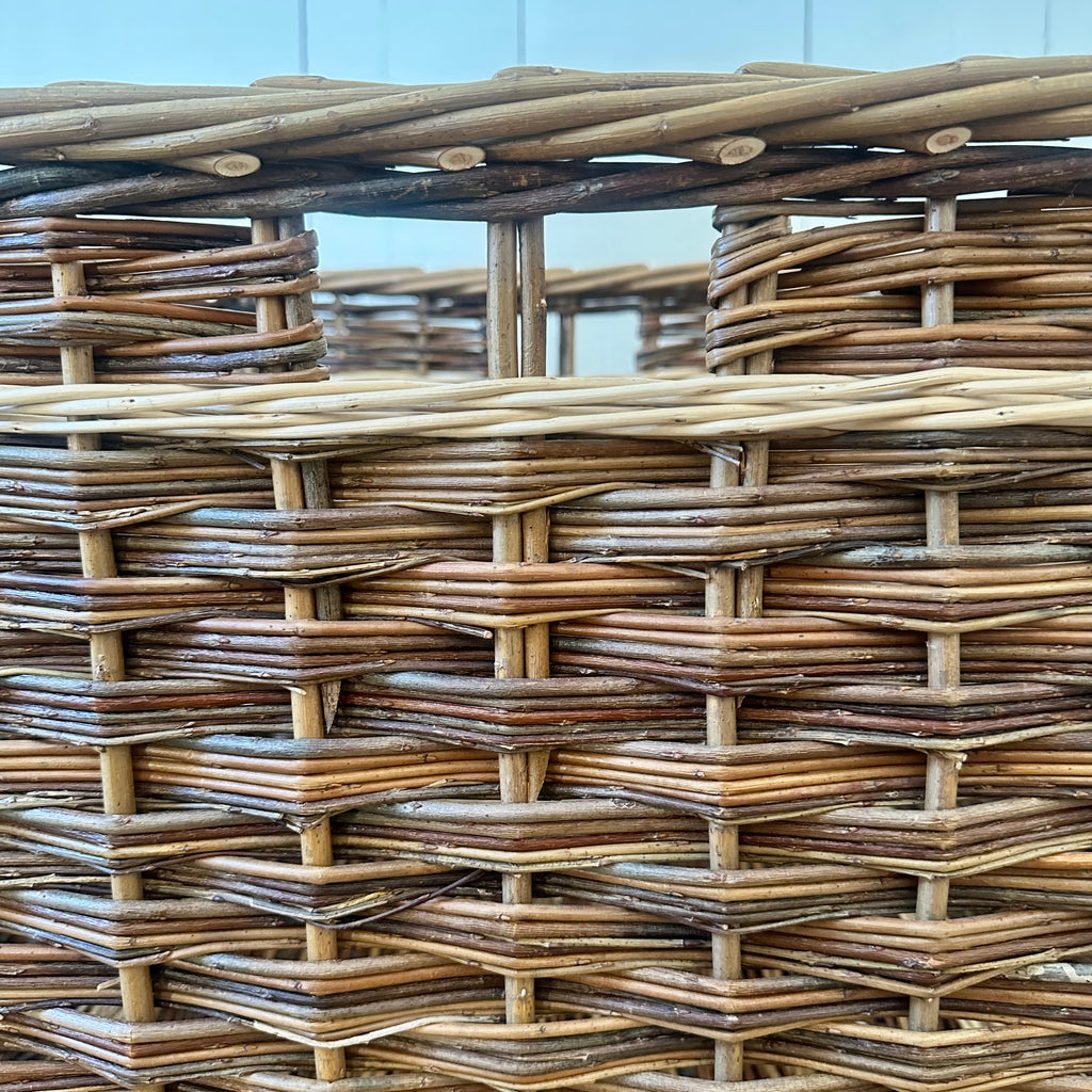 Square French Willow Log Basket