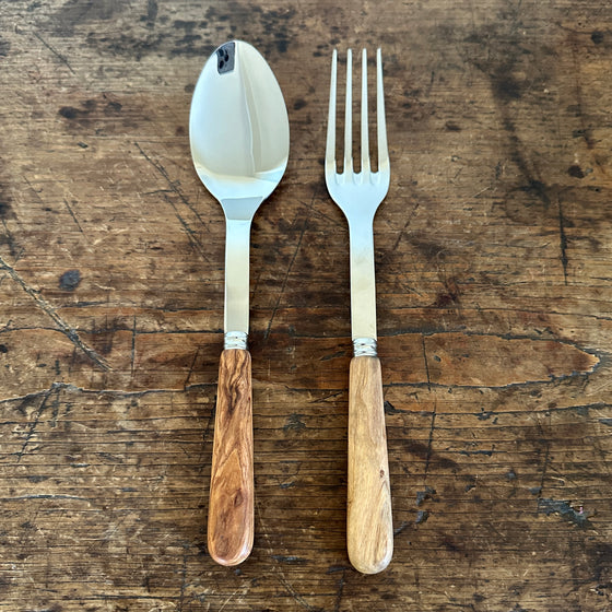 Olive Wood Two Piece Serving Set
