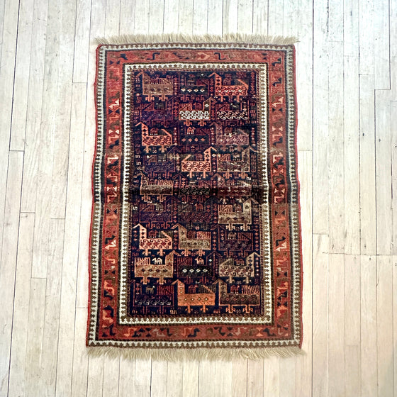 Wool Area Rug with Fringe