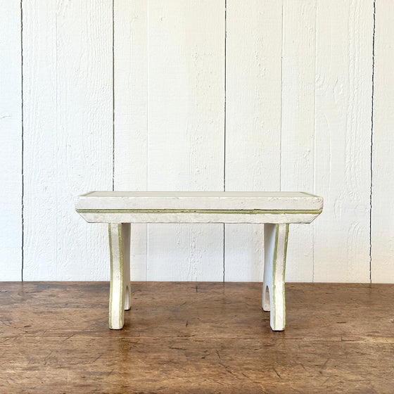 Small Painted Footstool with Green Line
