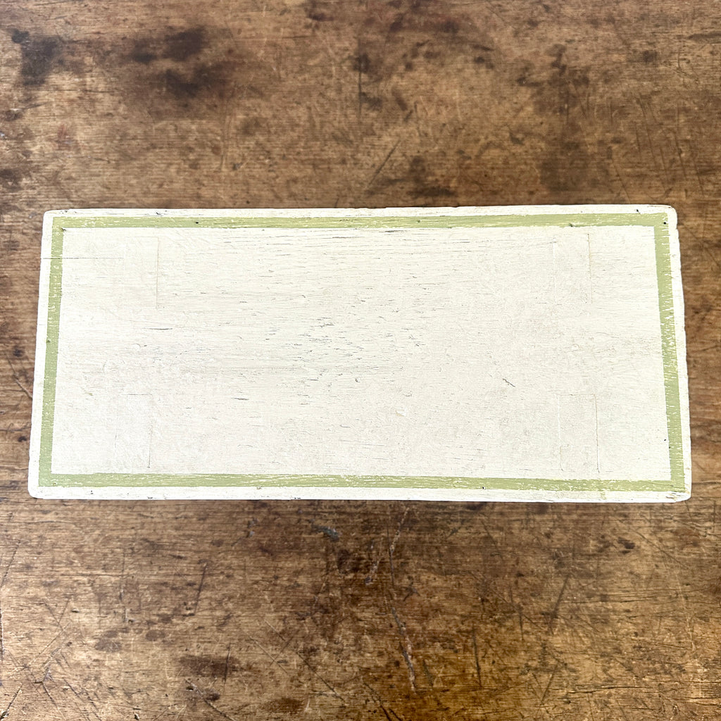 Small Painted Footstool with Green Line