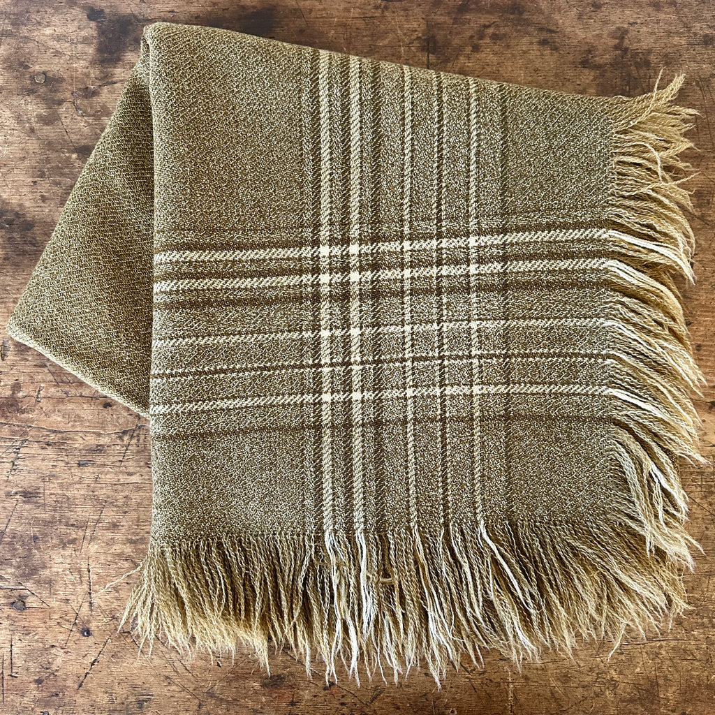 Vintage Olive Green Throw