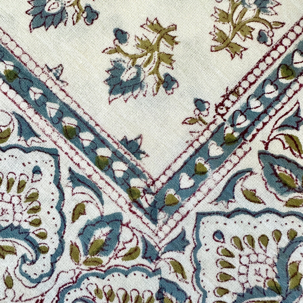 Blue Salvia Block Print Napkins - Set of 6