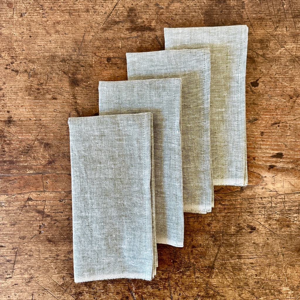 Olive Washed Linen Napkins