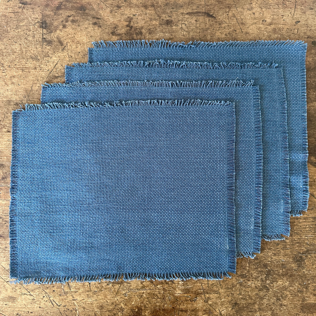 Indigo Woven Jute and Cotton Placemats - Set of 4