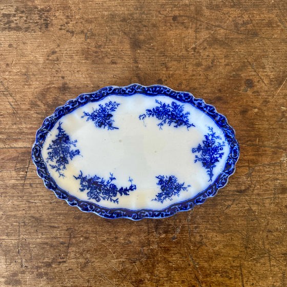 English Oval Flow Blue Platter