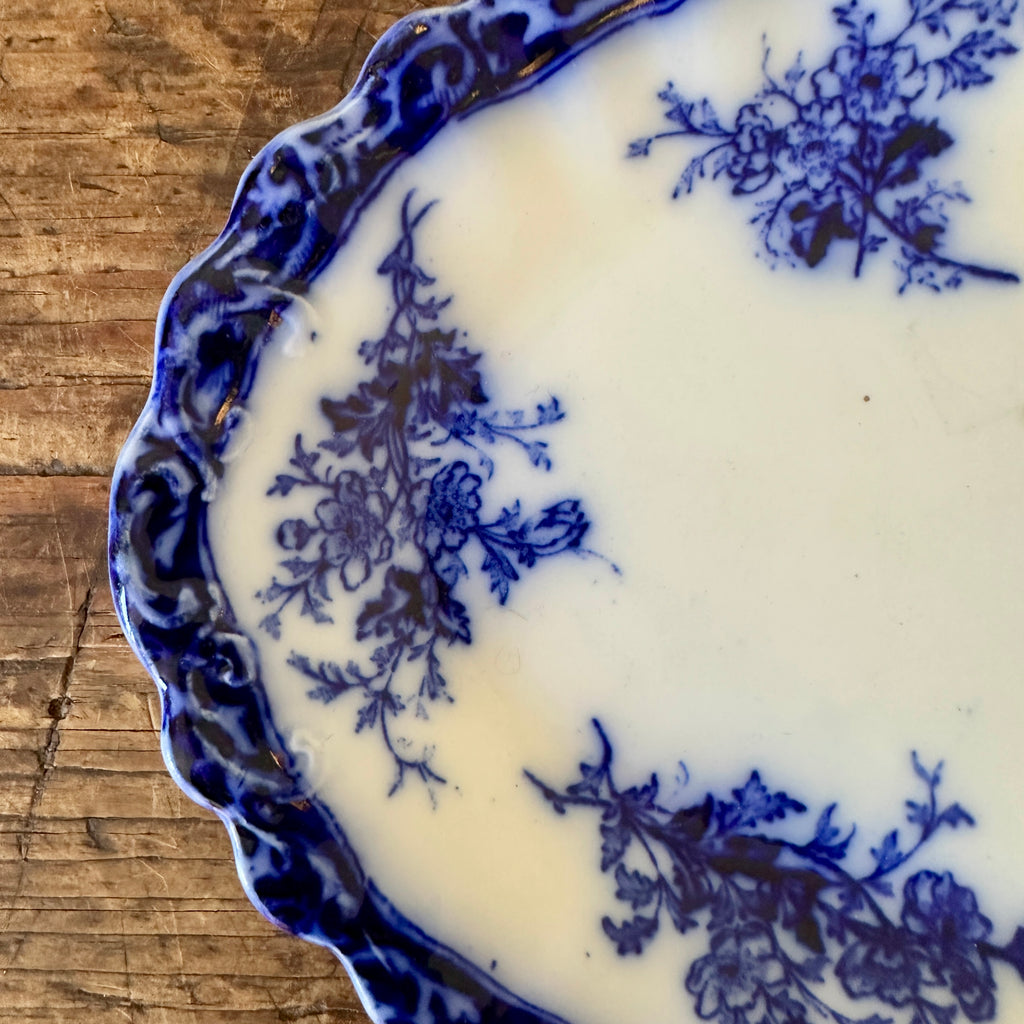 English Oval Flow Blue Platter