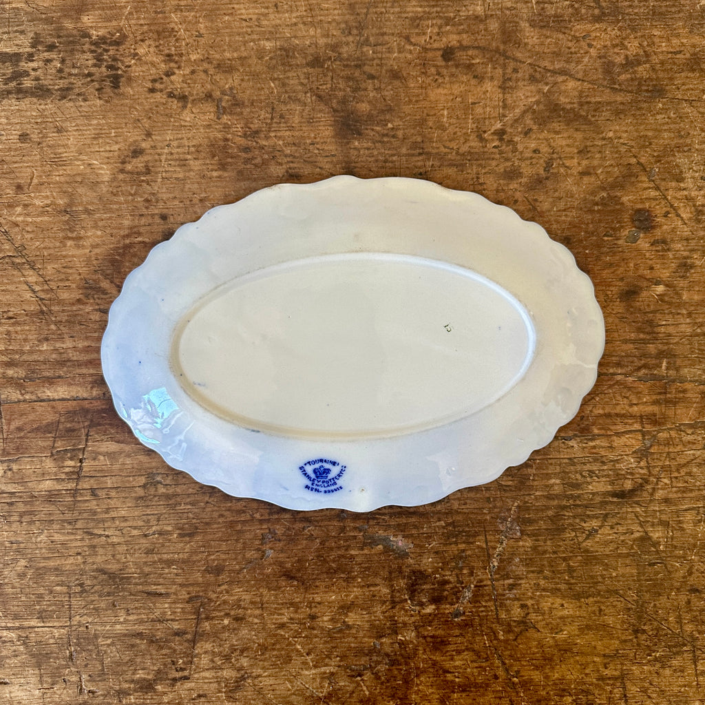 English Oval Flow Blue Platter