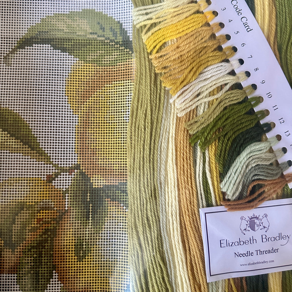 Lemons Needlepoint Kit - Pale Green Background