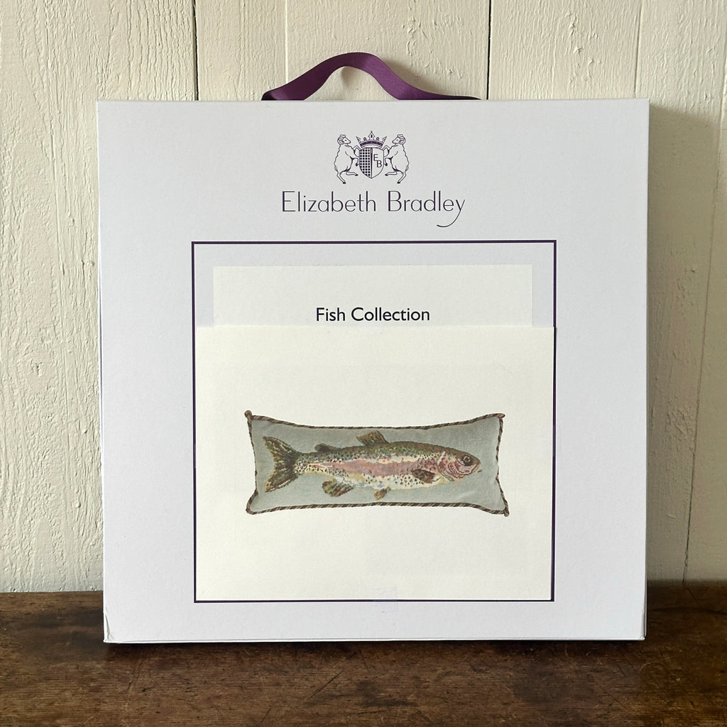 Rainbow Trout Needlepoint Kit - Pale Blue Background