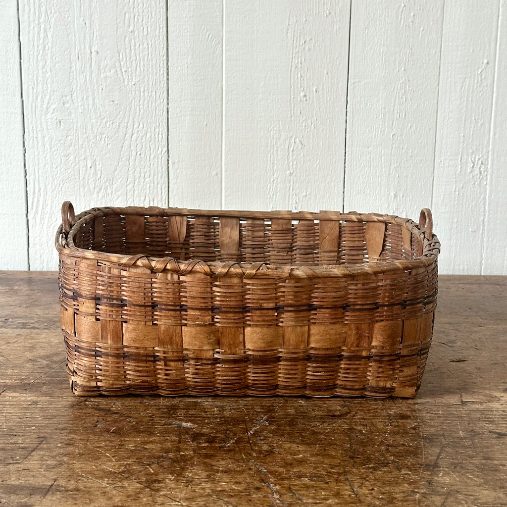 Primitive Splint Basket with Indigo Accents