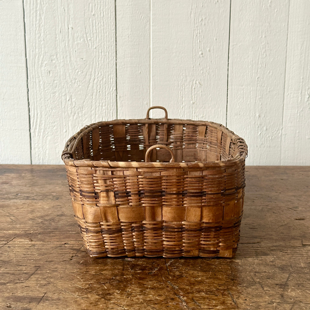 Primitive Splint Basket with Indigo Accents