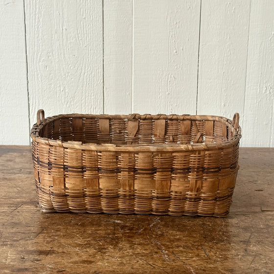 Primitive Splint Basket with Indigo Accents