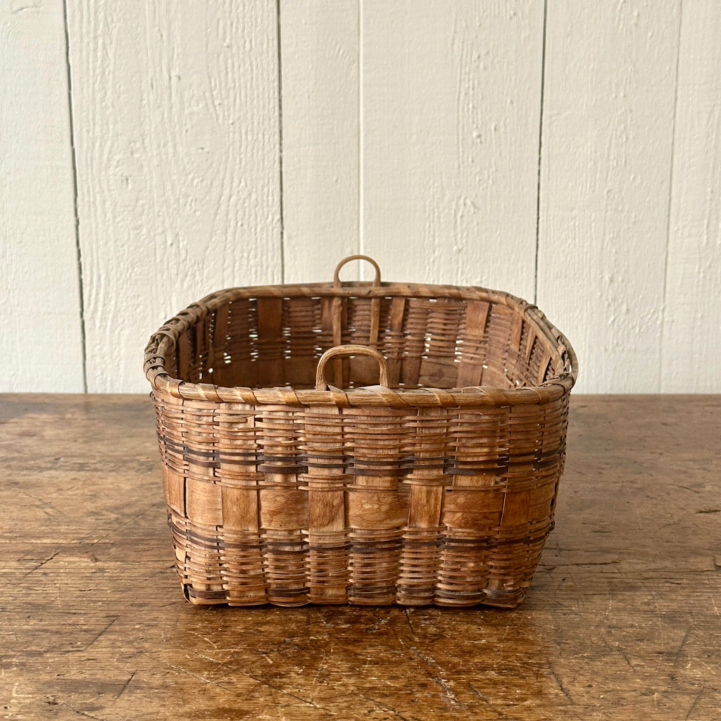 Primitive Splint Basket with Indigo Accents