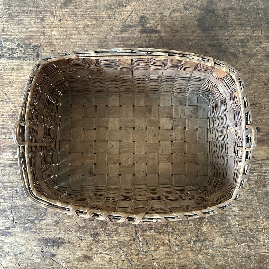 Primitive Splint Basket with Indigo Accents