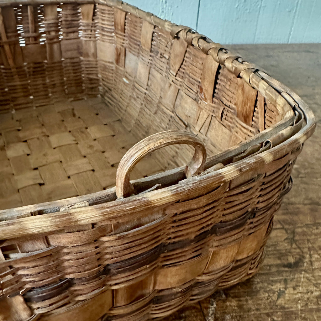 Primitive Splint Basket with Indigo Accents