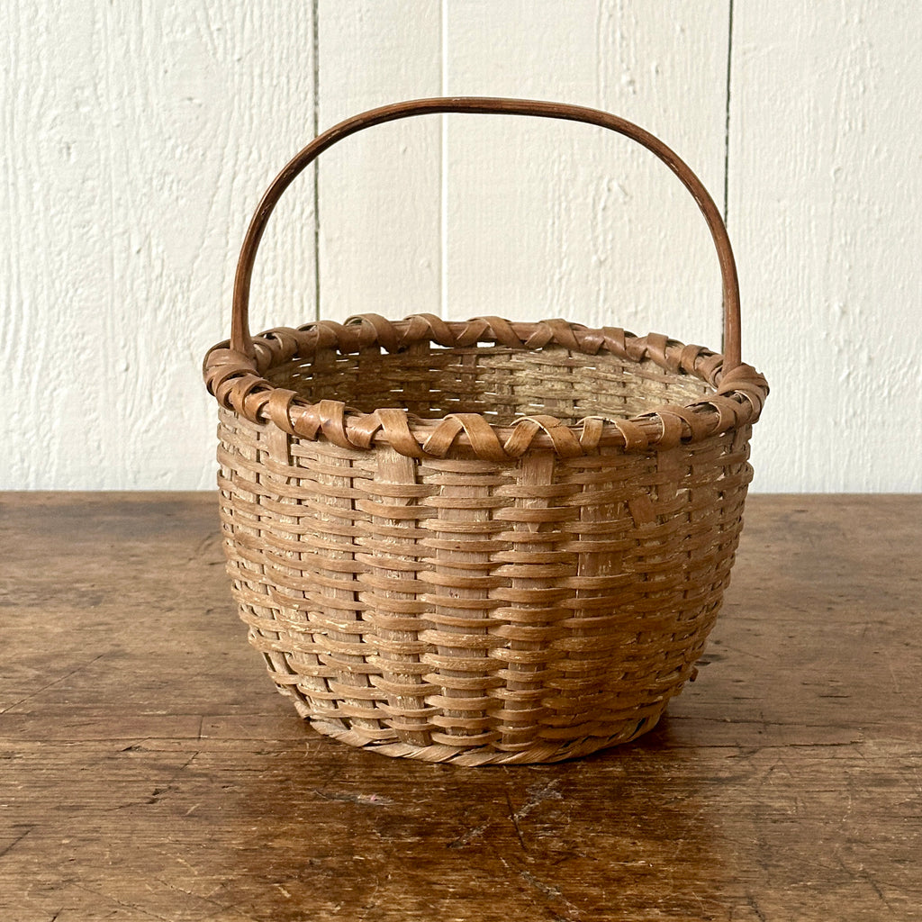 Antique Berry Basket with Wood Handle