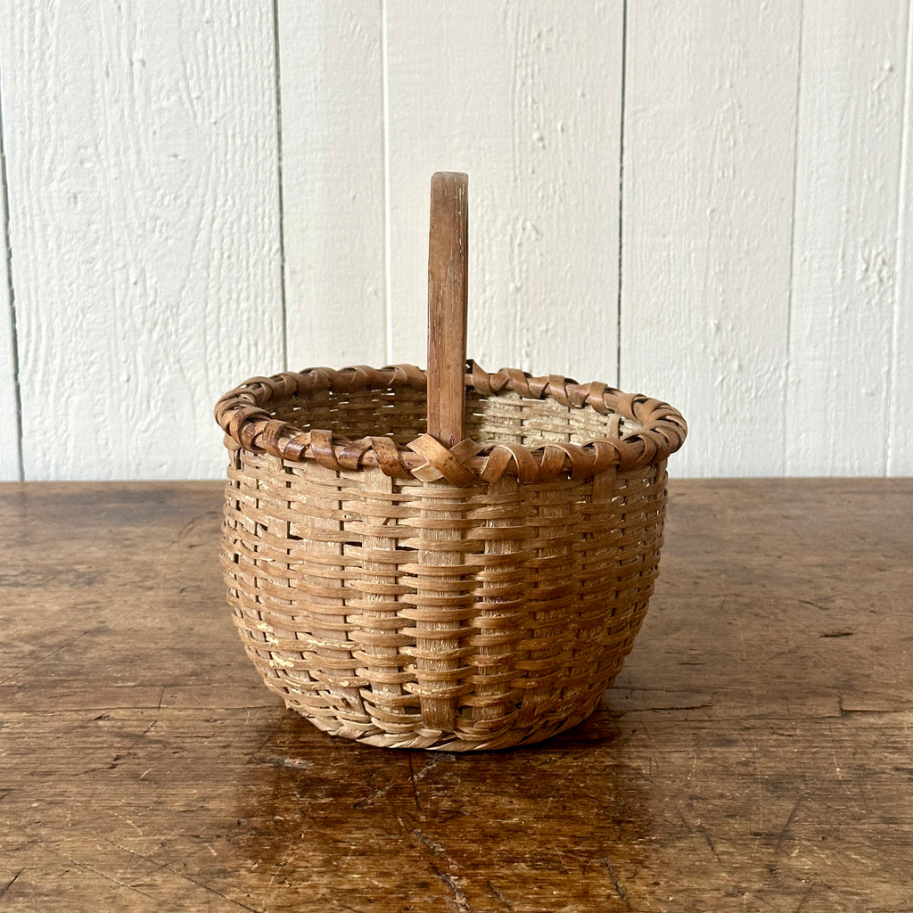 Antique Berry Basket with Wood Handle