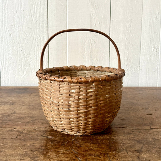 Antique Berry Basket with Wood Handle