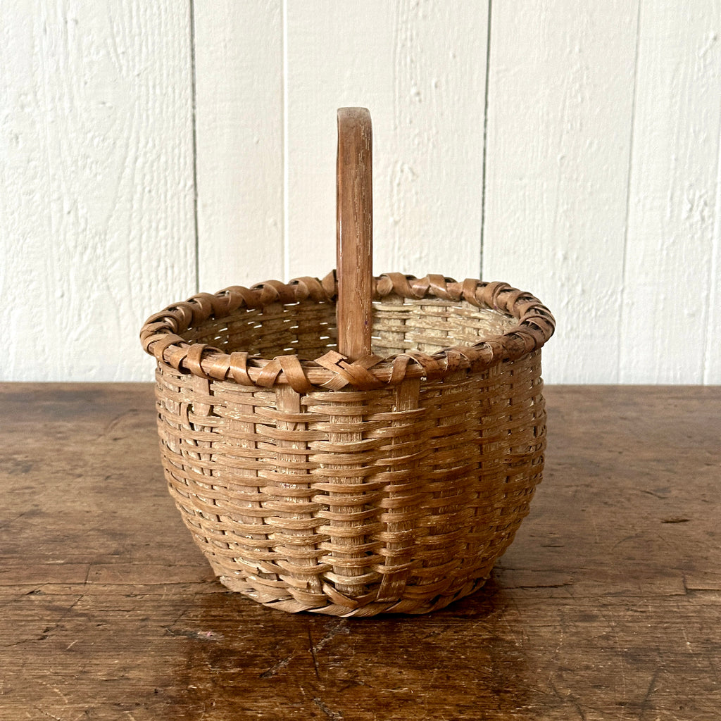 Antique Berry Basket with Wood Handle