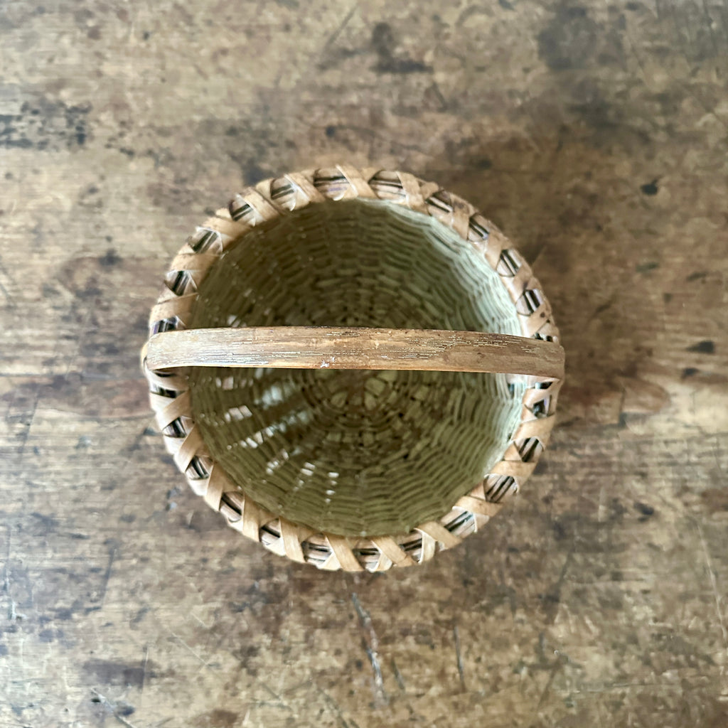 Antique Berry Basket with Wood Handle