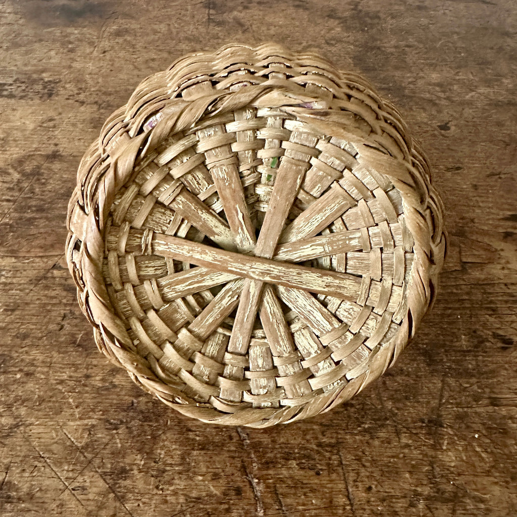 Antique Berry Basket with Wood Handle