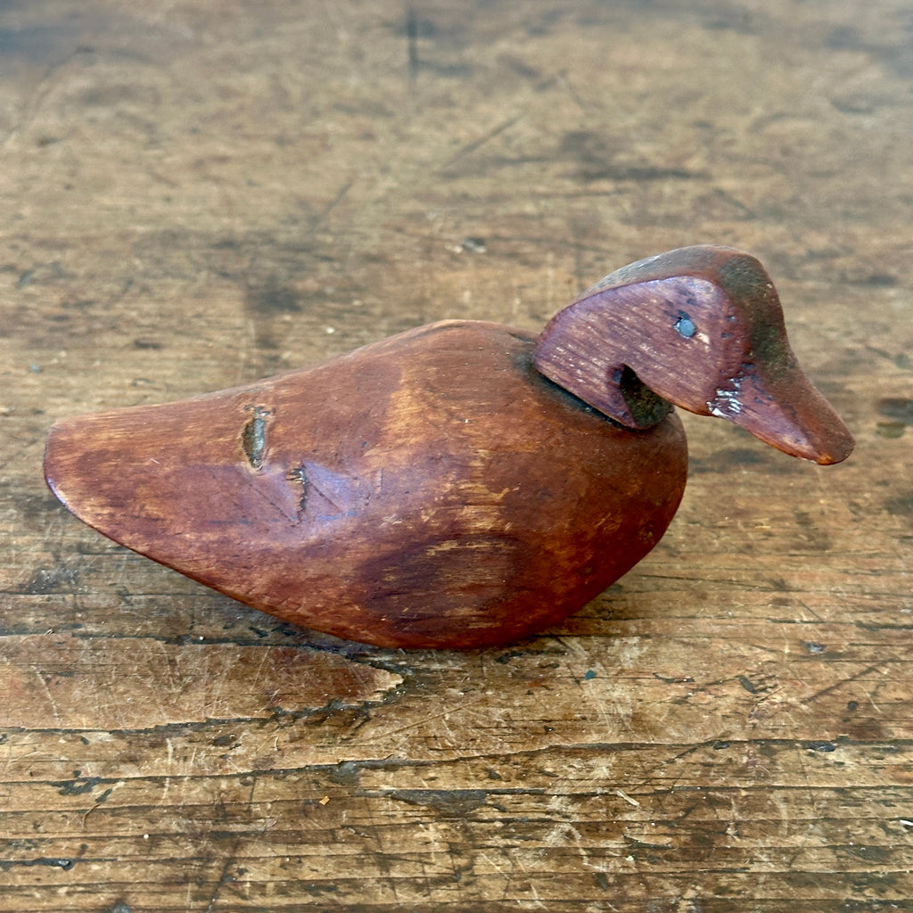 Vintage Carved Wood Duck #1