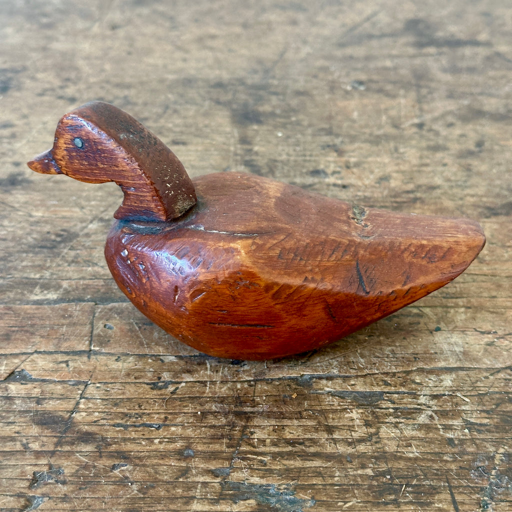 Vintage Carved Wood Duck #1