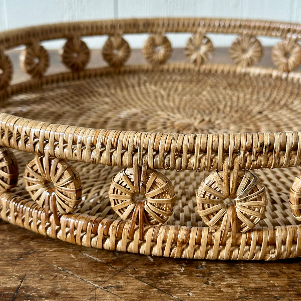Round 16" Rattan Gallery Tray