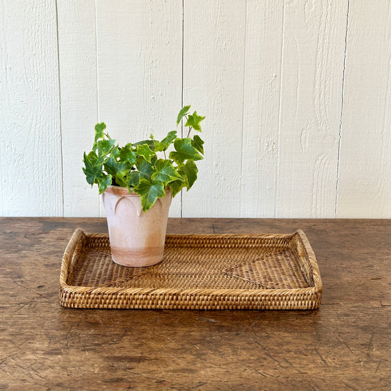 Rattan 14" Tray with High Handles