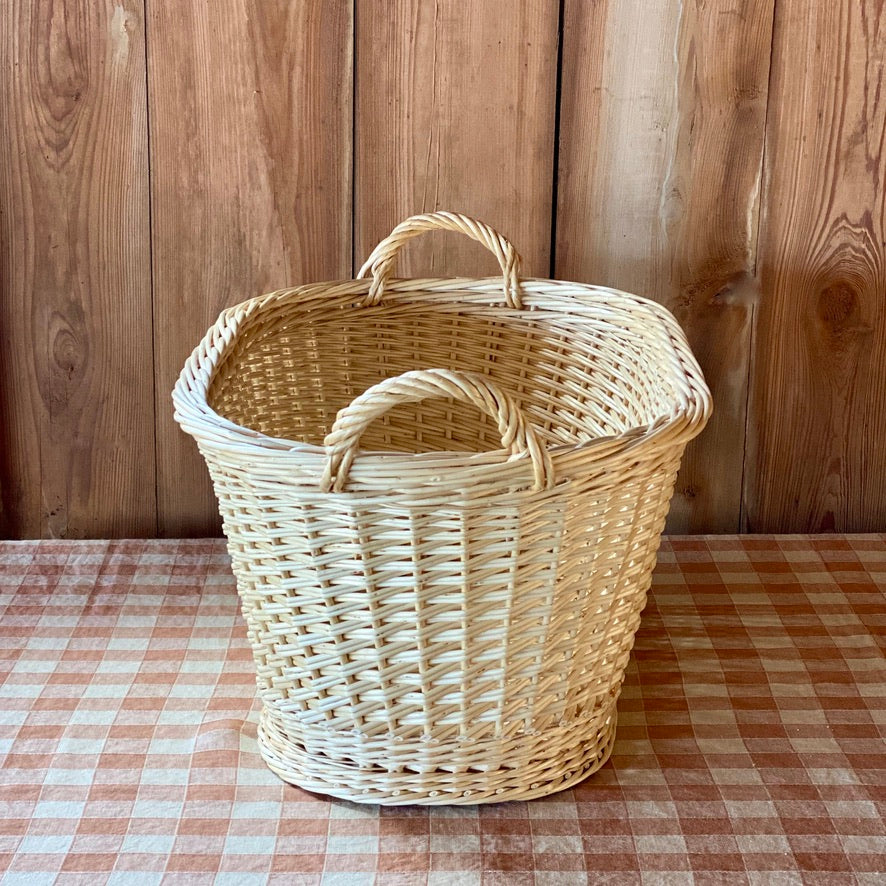 Oval Wicker Laundry Basket - Larger Cross