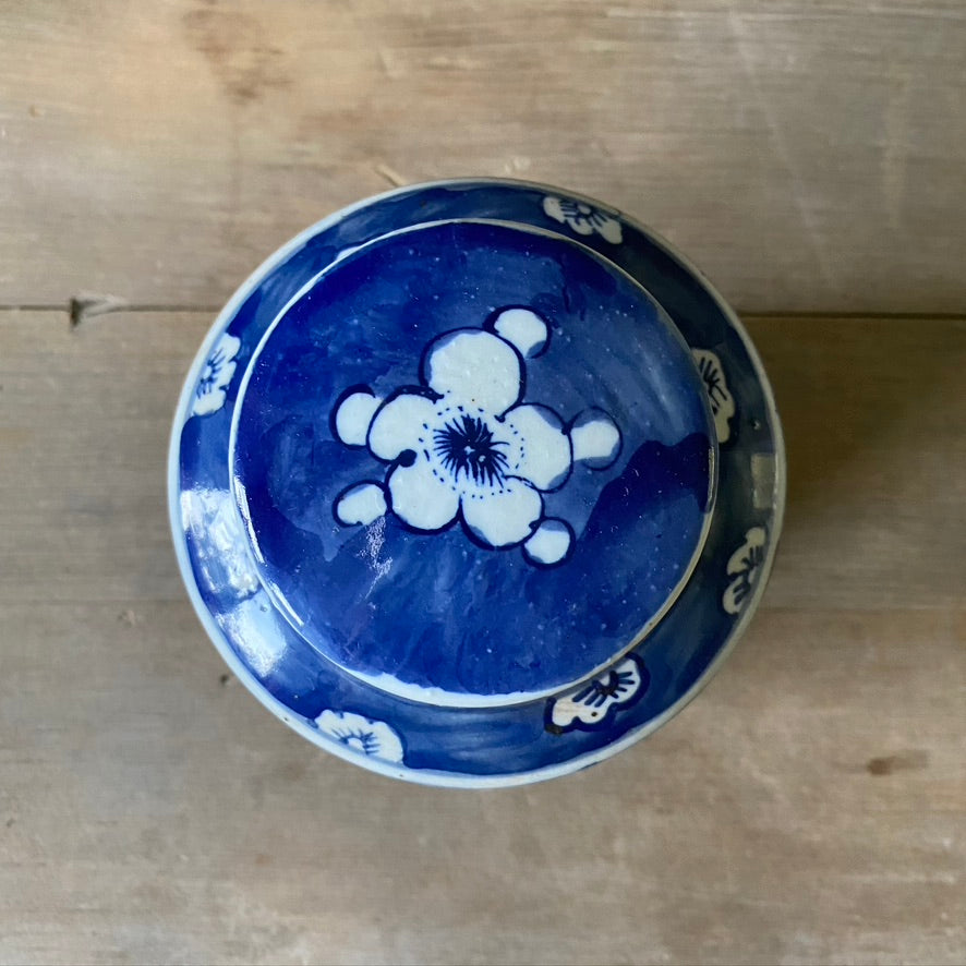 Small Chinese Porcelain Cylinder Jar with Cherry Blossoms