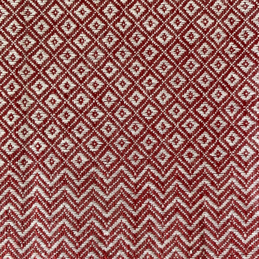 Burgundy Geometric Linen Dishcloth