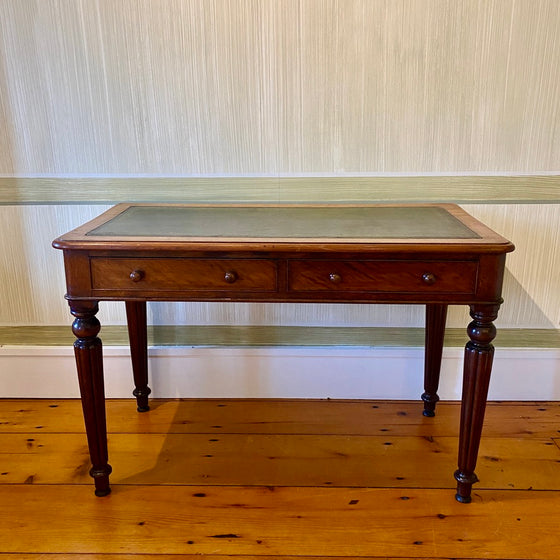 19th Century English Writing Desk with Leather Top
