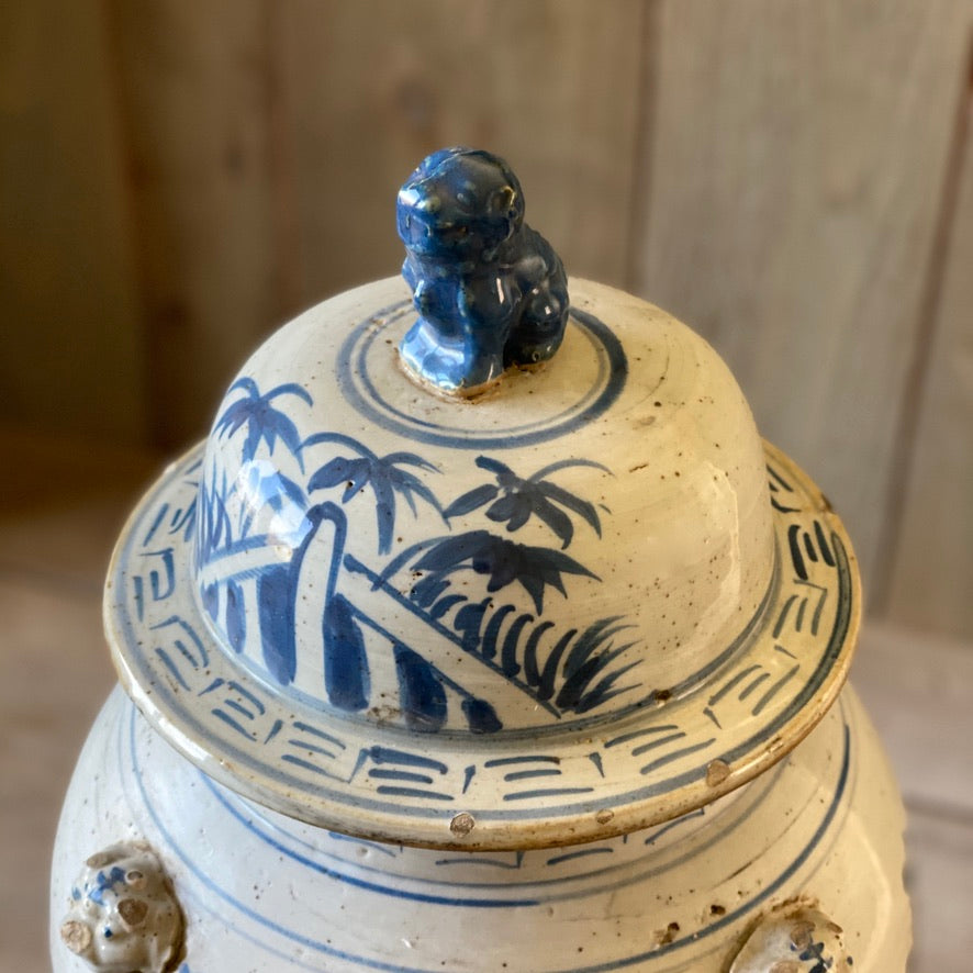 Chinese Porcelain Temple Jar with Tree - Large