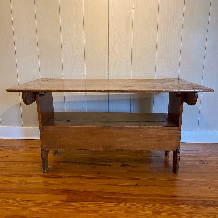 Antique Pine Hutch Table