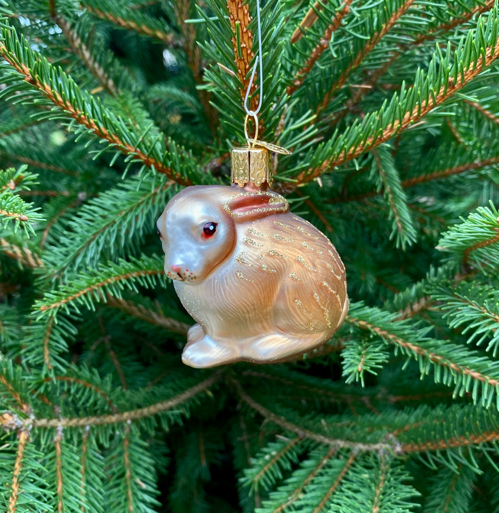 Brown Cottontail Christmas Ornament