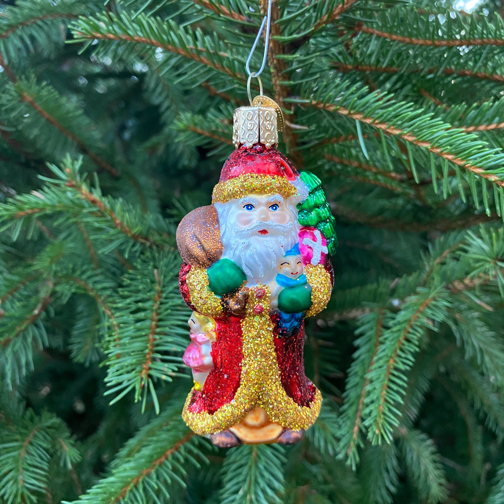 Father Christmas With Gifts Christmas Ornament