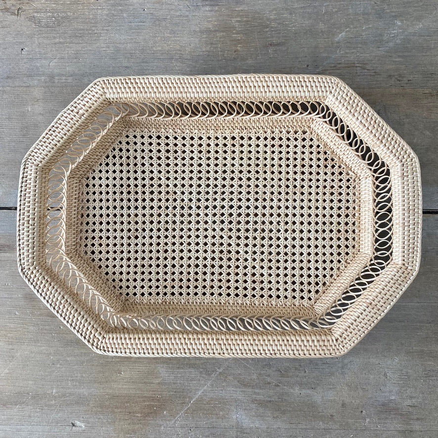 Rattan Flat Tray - Larger Cross