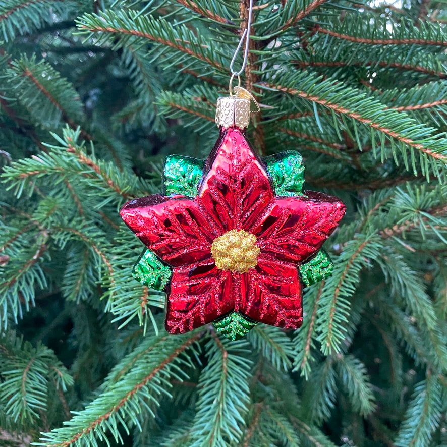 Poinsettia Christmas Tree Ornament